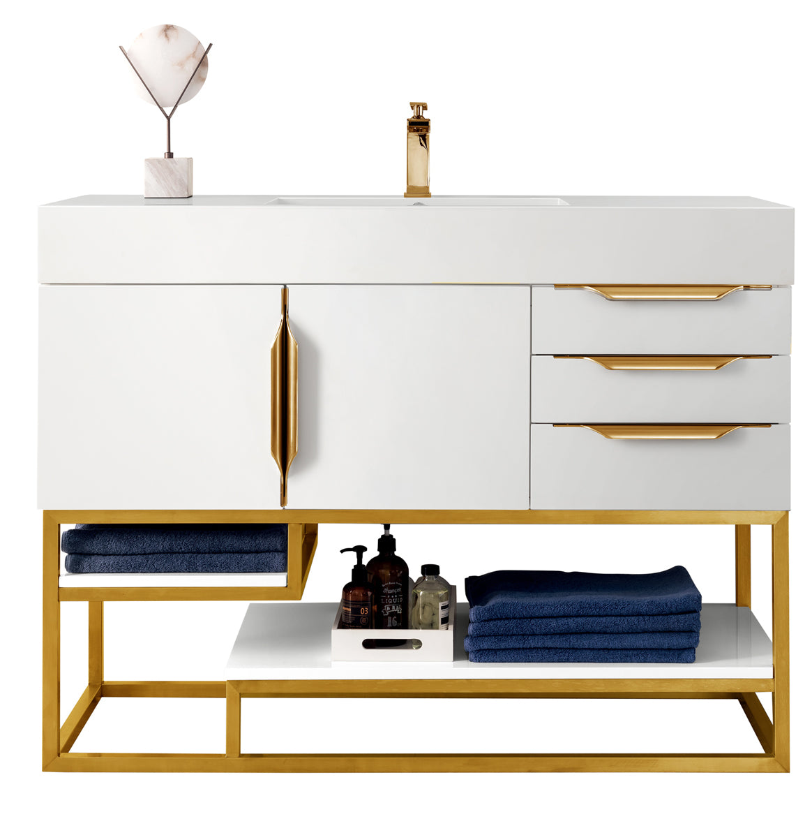 James Martin Columbia 48" Single Bathroom Vanity, Glossy White by James Martin