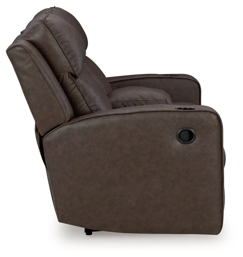 Lavenhorne - Dbl Rec Loveseat W/Console - Granite by Unique Piece Furniture