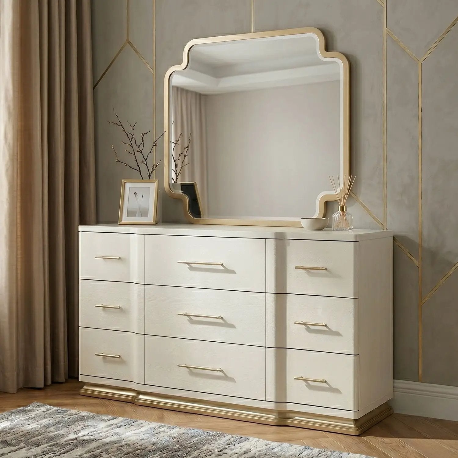 Lexington - 9 Drawer Dresser - Beige by HouseOfZazla