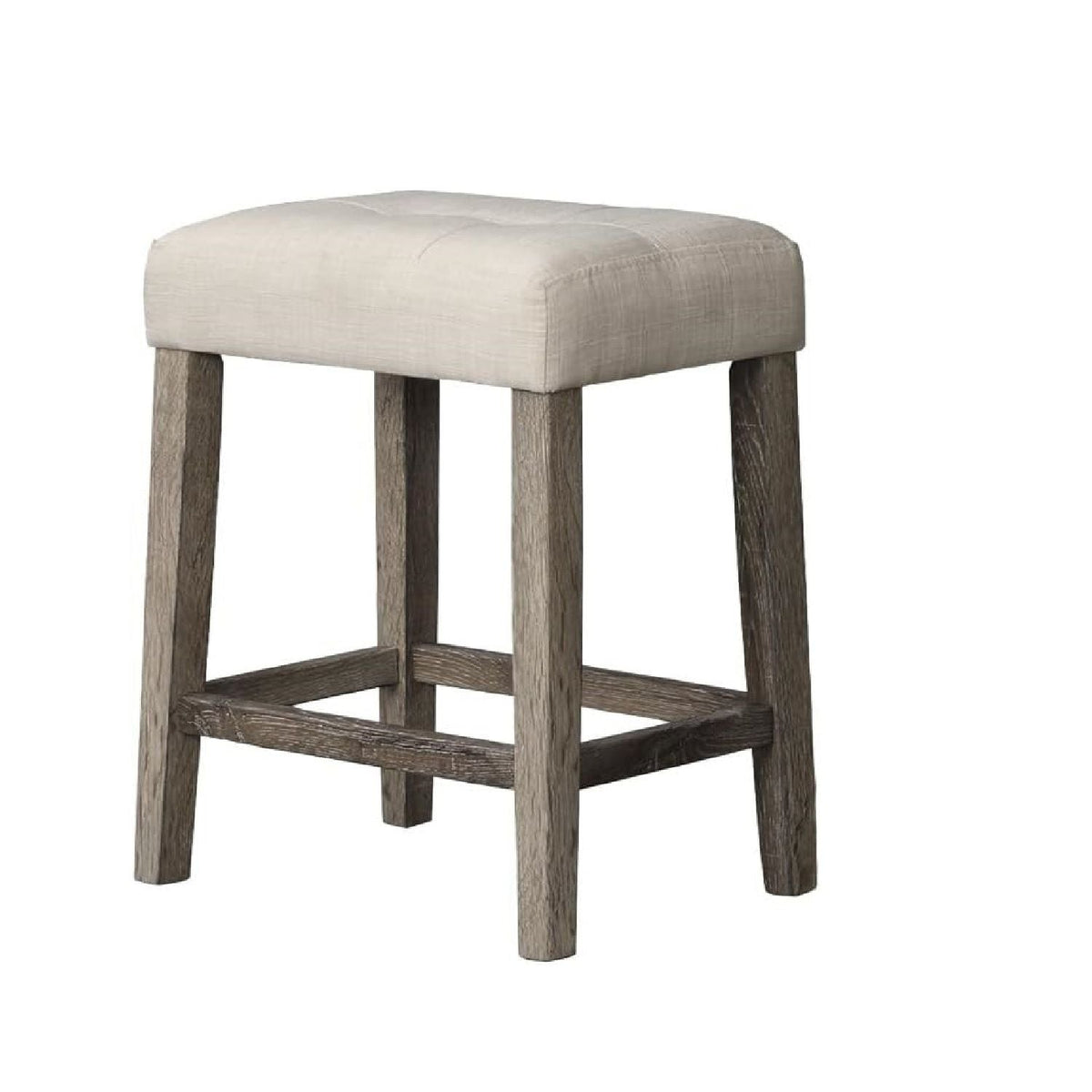 Transitional Backless Counter Stool Set with Upholstered Cushion - Black or Beige, photo 6 of 8