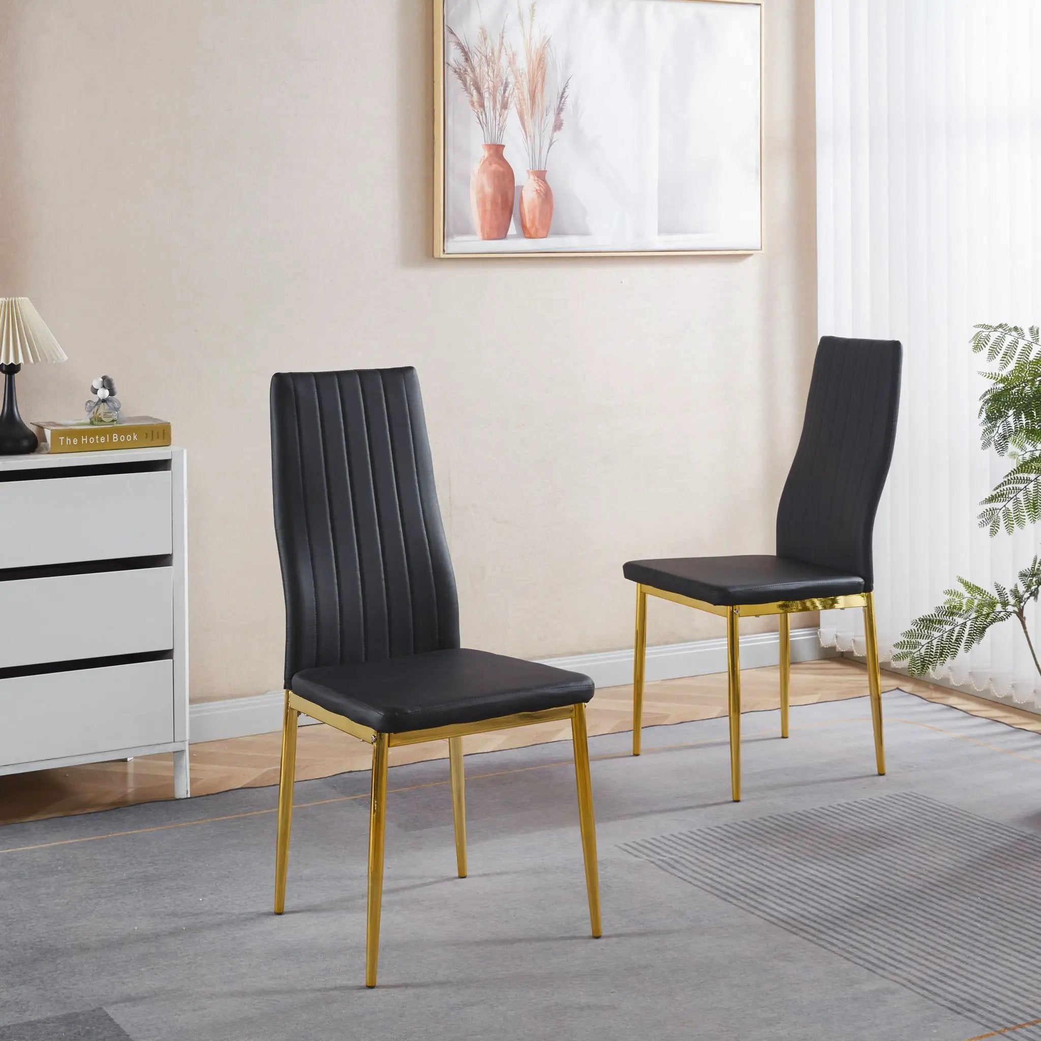 Dining Chair (Set of 4) - Golden Black by Unique Piece Furniture