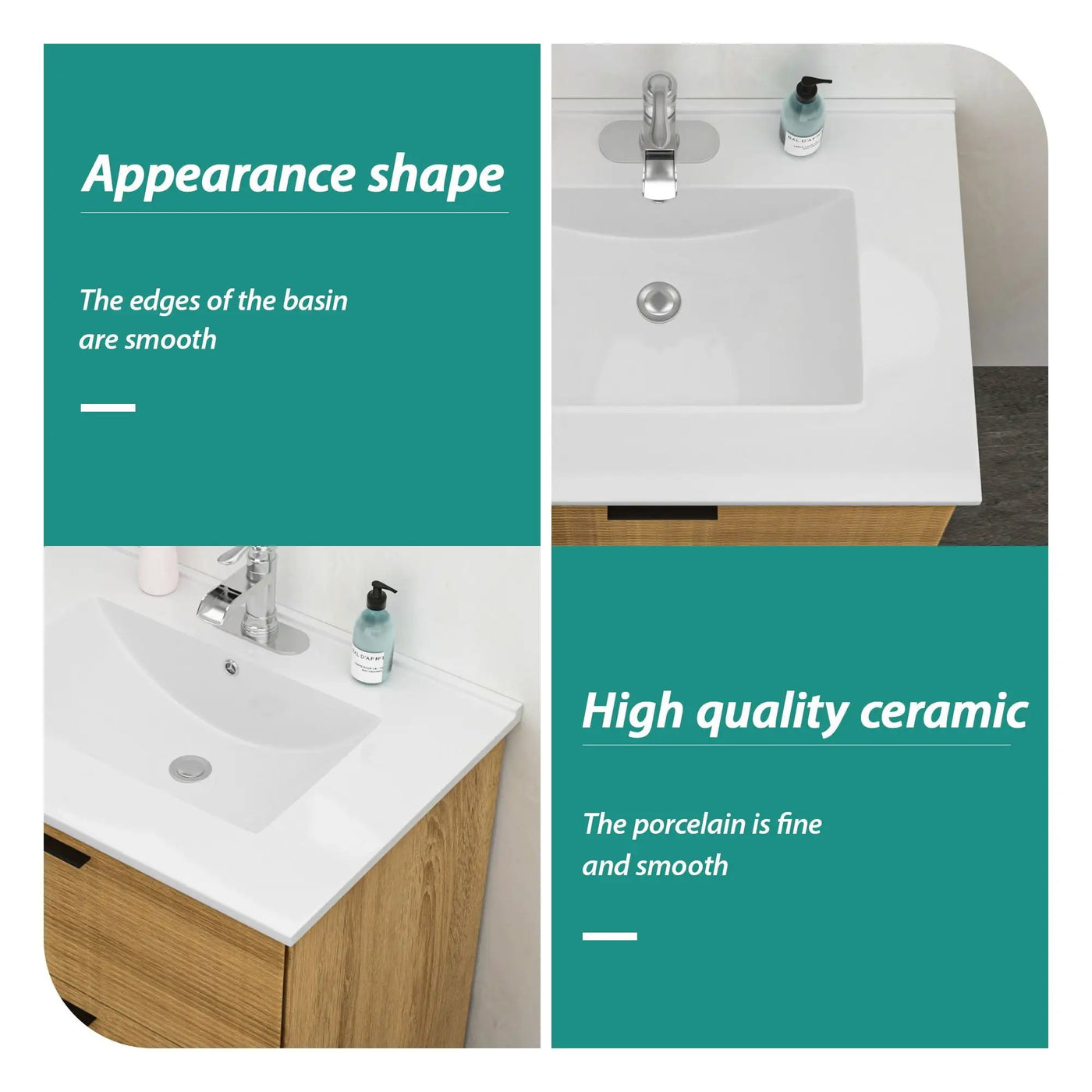 Premium Rectangular Vanity Top With Single Faucet Hole And Overflow by HouseOfZazla