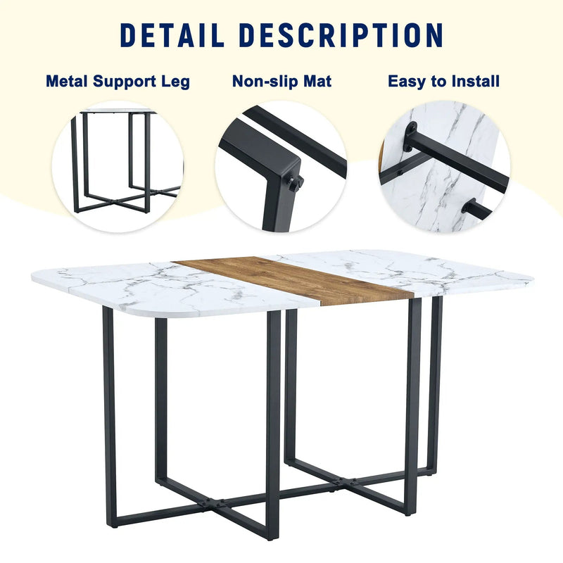 2 Tone Dining Table For Modern Minimalist And Industrial Styles by Unique Piece Furniture
