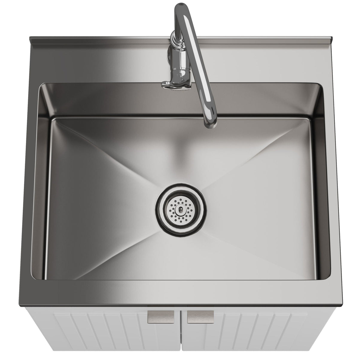Laundry Cabinet with Stainless Steel Sink and Faucet - White, photo 21 of 27