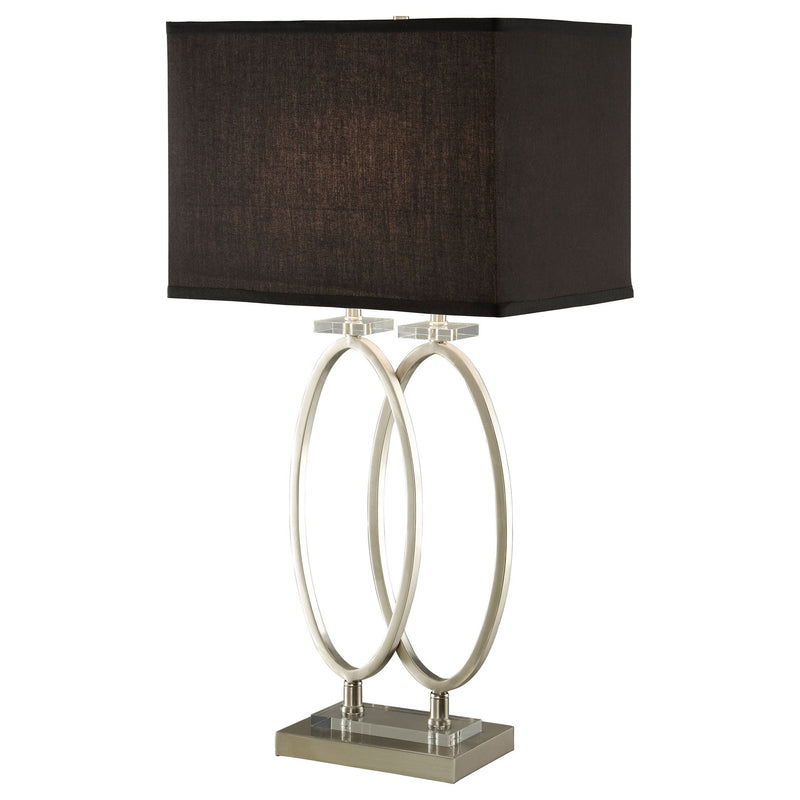 Rectangular Shade Accent Lamp With 3 Way Switch - Silver by HouseOfZazla