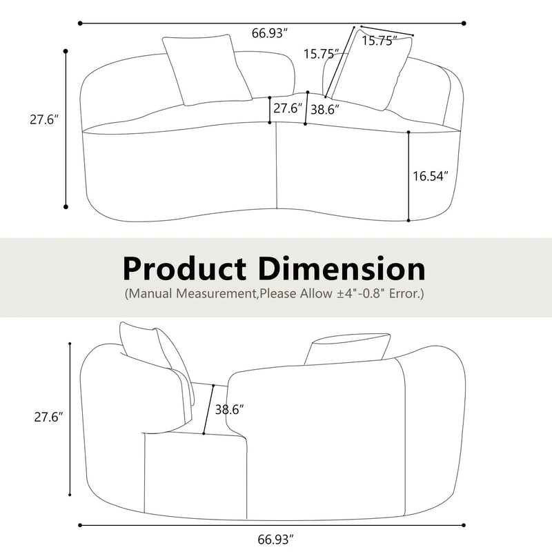 Modern Curved Loveseat by Unique Piece Furniture