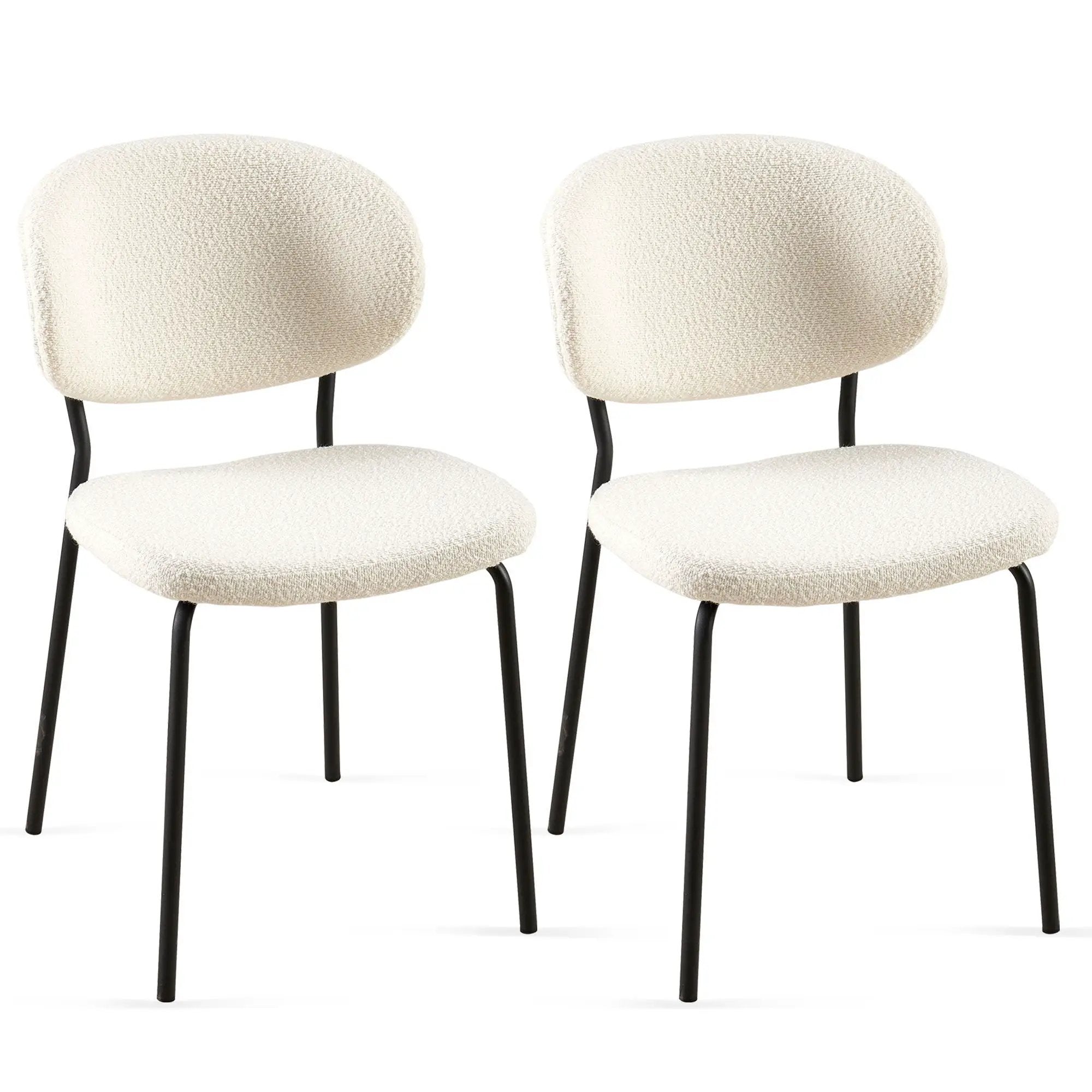 Boucle Dining Chairs, Dining Chairs With Metal Legs For Dining Room, Kitchen, Living Room by HouseOfZazla