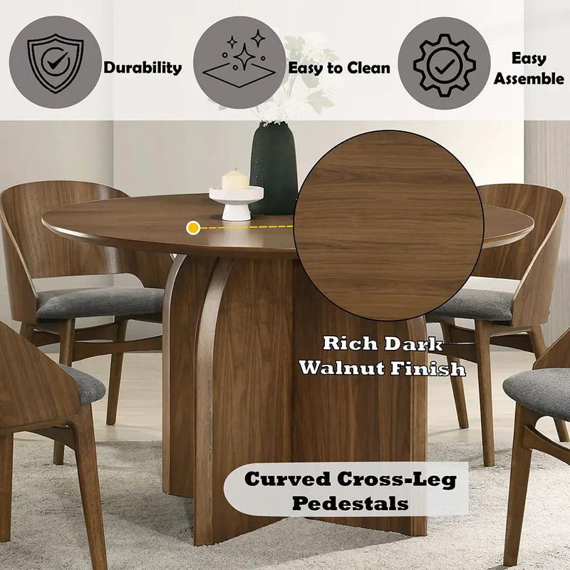Delmon - Round Dining Table - Dark Walnut by Unique Piece Furniture
