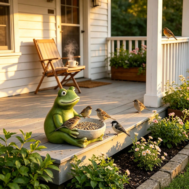 14-Inch Moss Frog Sculpture by HouseOfZazla