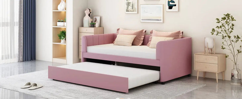 Upholstered Daybed With Ergonomic Design Backrest by HouseOfZazla
