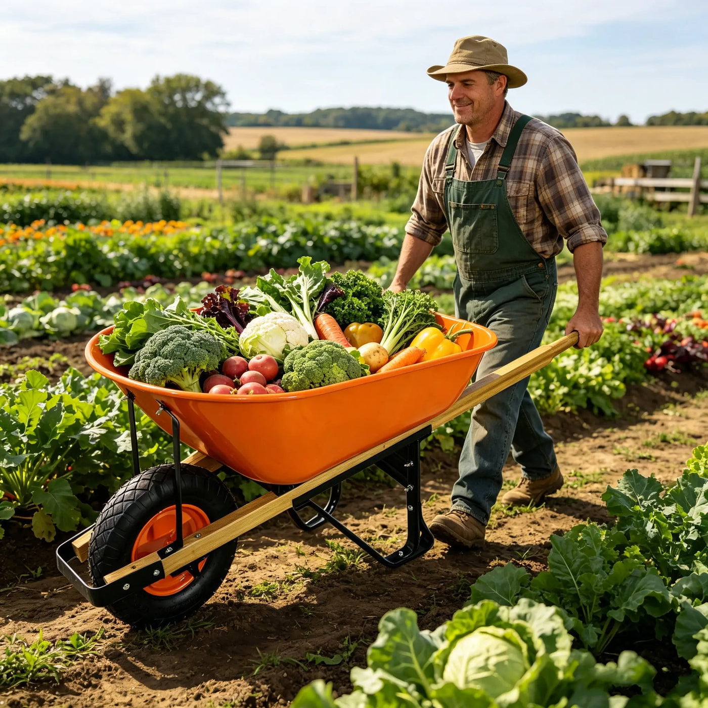 Steel Tray Wheelbarrow Two-Wheeled Trolley for Garden Use by HouseOfZazla