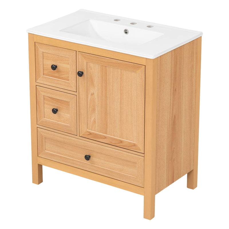 Modern Bathroom Vanity With Sink, Soft Close Drawers & Door, Storage Rack by HouseOfZazla