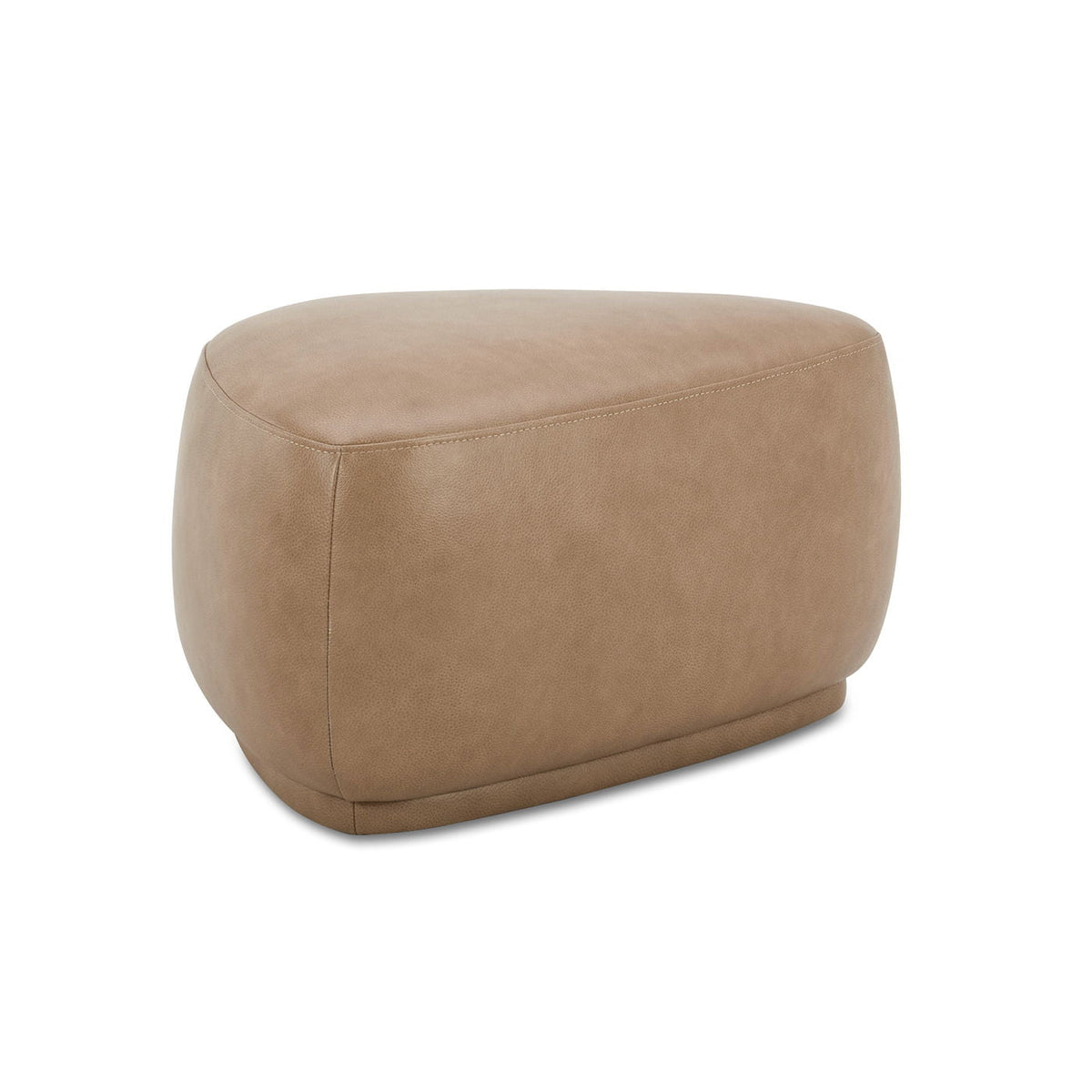 Pebble Rounded Triangle Cocktail Ottoman with Upholstered Construction - Yellow or Light Brown, photo 19 of 20