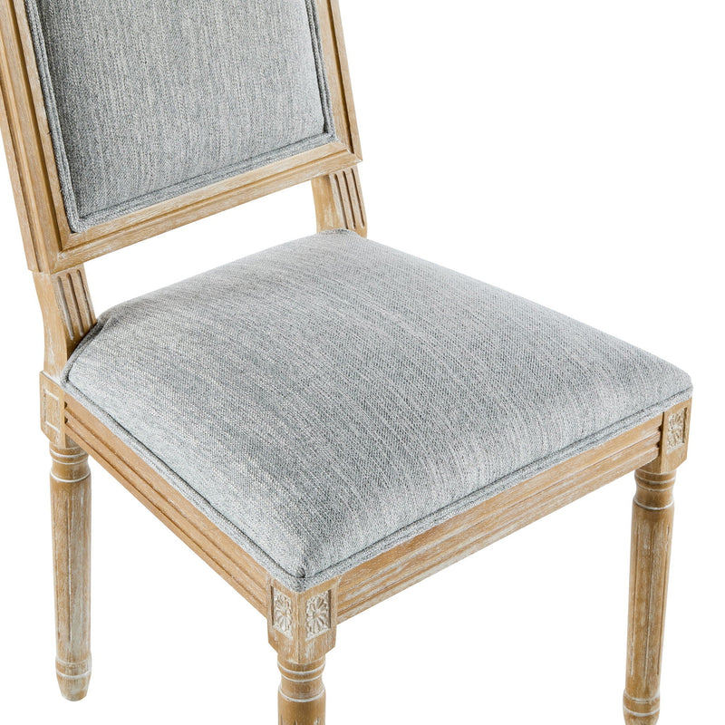 French Country Style Dining Chair With Upholstered Seating And Fluted Legs by HouseOfZazla