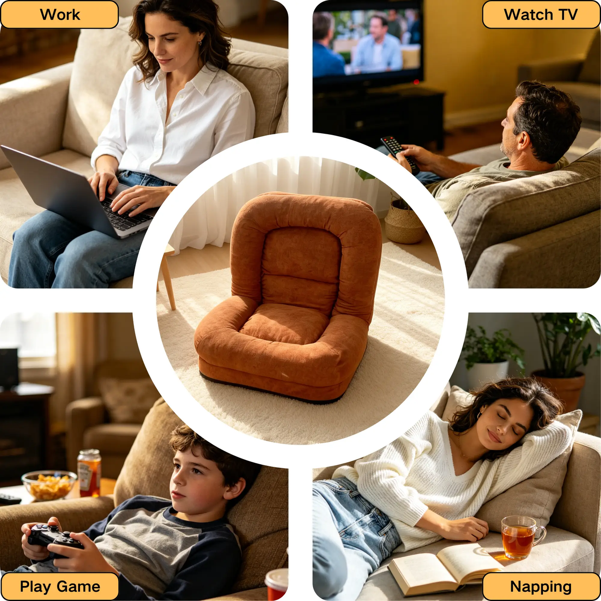 Egg Tart Lazy Sofa - Multi-Segment Folding by HouseOfZazla