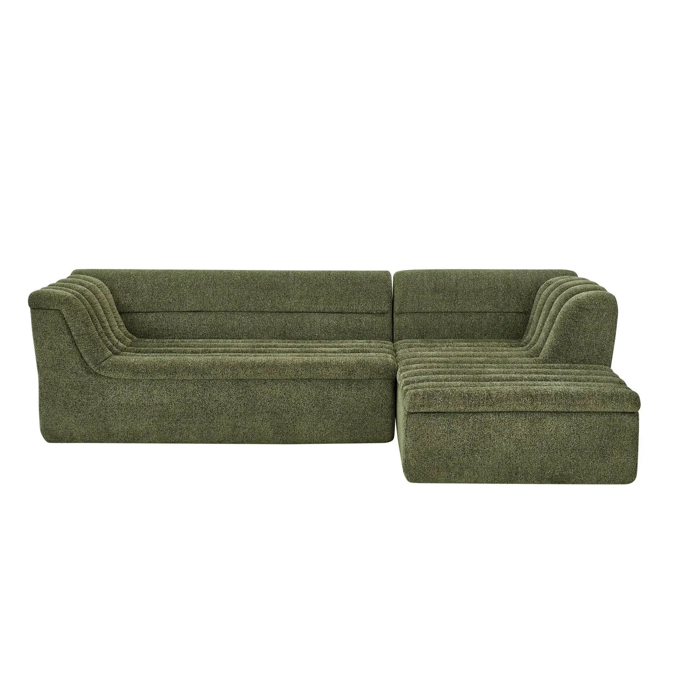 Upholstered L-Shaped Modular Sectional Sofa With Chaise, Wave-Shaped Armrest by HouseOfZazla