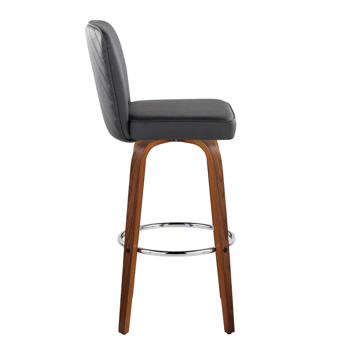 Henry - Contemporary Fixed Height Barstool With Swivel With Round Footrest (Set of 2) by HouseOfZazla