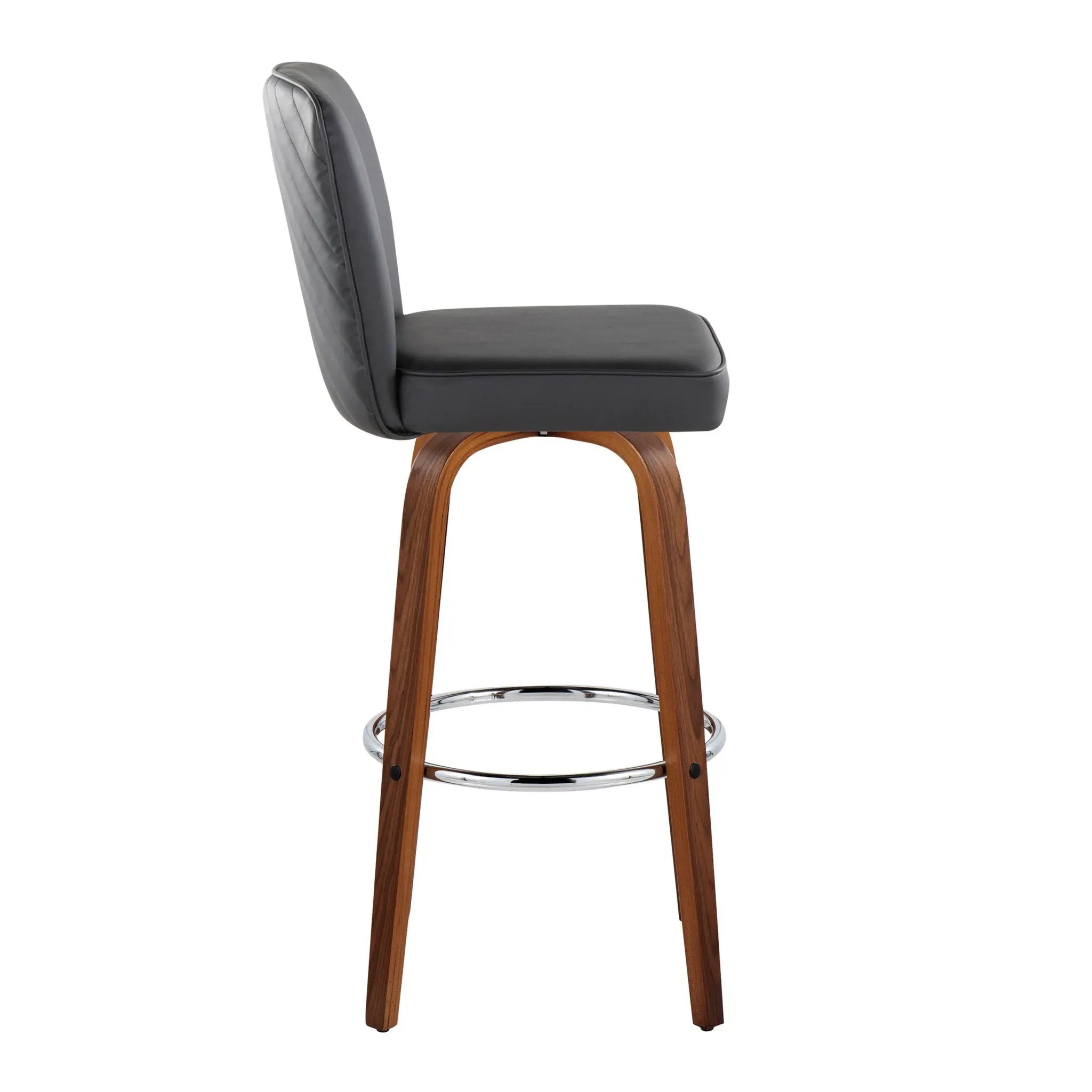 Henry - Contemporary Fixed Height Barstool With Swivel With Round Footrest (Set of 2) by HouseOfZazla
