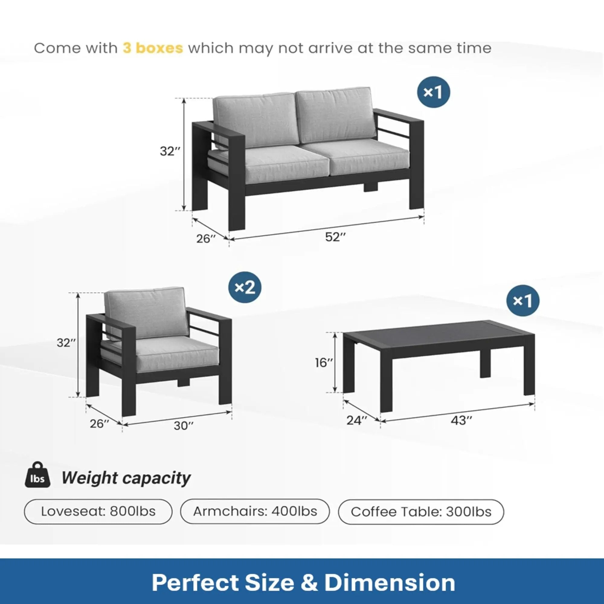 Outdoor Patio Set, All-Weather With Thick Cushions by HouseOfZazla