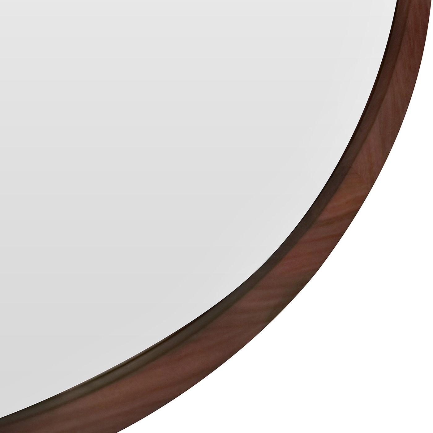 Hausen - Mid-Century Modern Round Accent Wall Mirror - Brown Walnut by HouseOfZazla