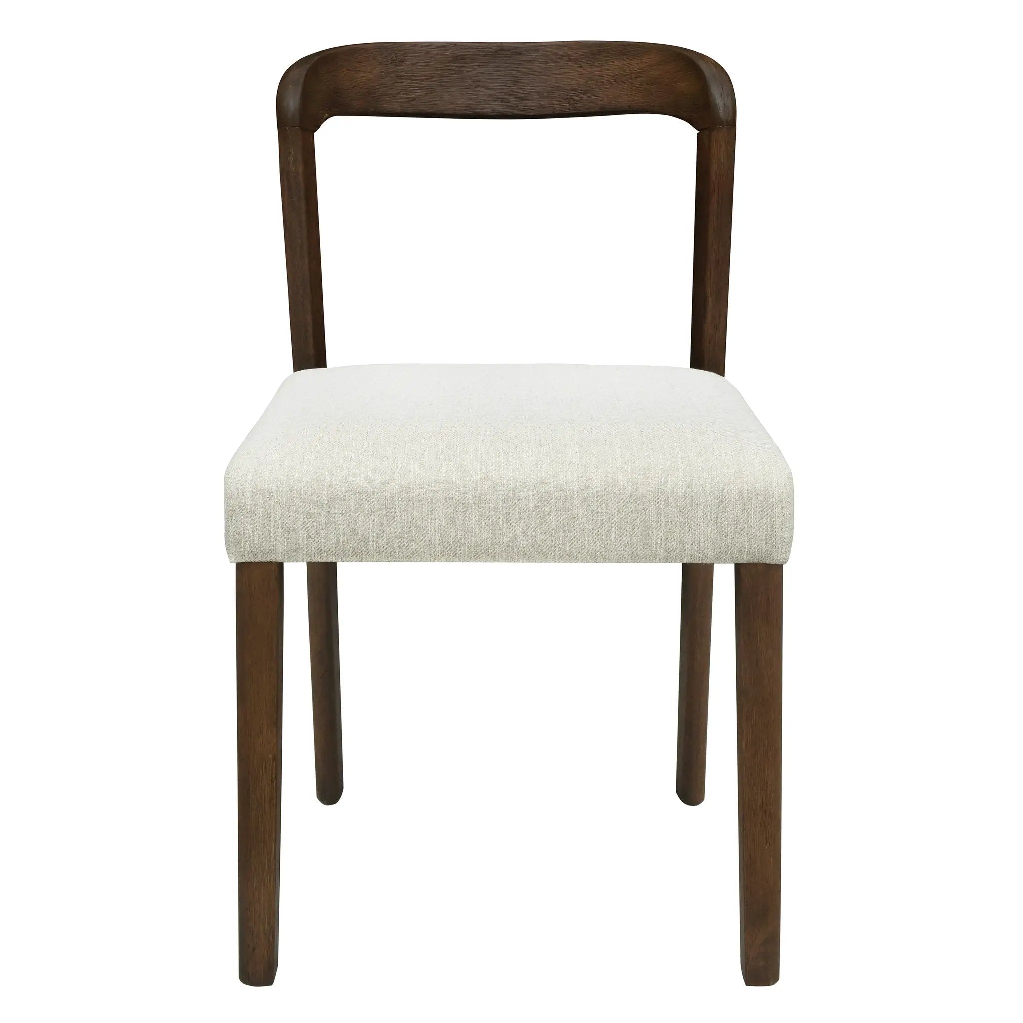 Solid Rubber Wood Dining Chairs (Walnut + Beige) Set of 2 by HouseOfZazla