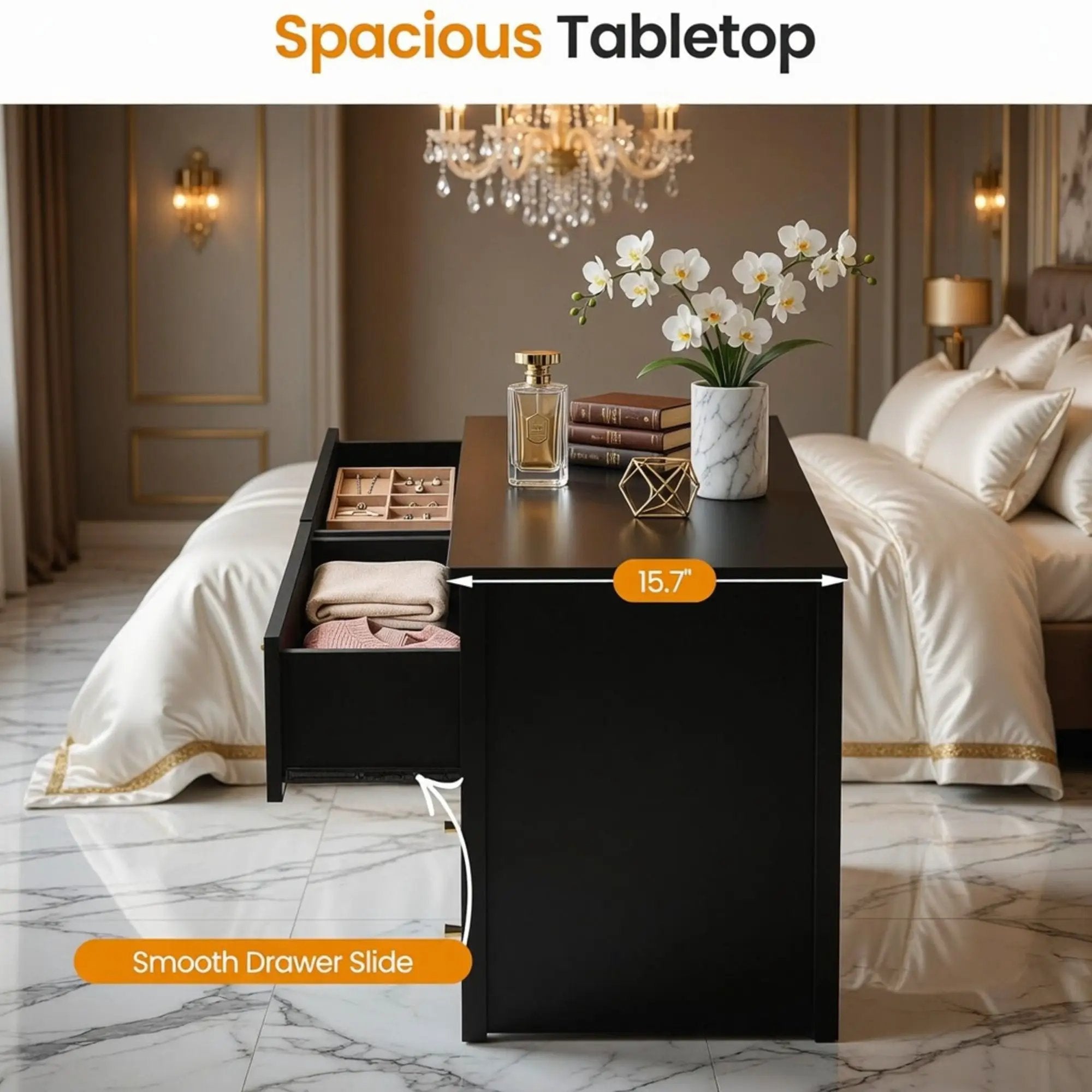 Modern 6 Drawer Fluted Dresser by HouseOfZazla