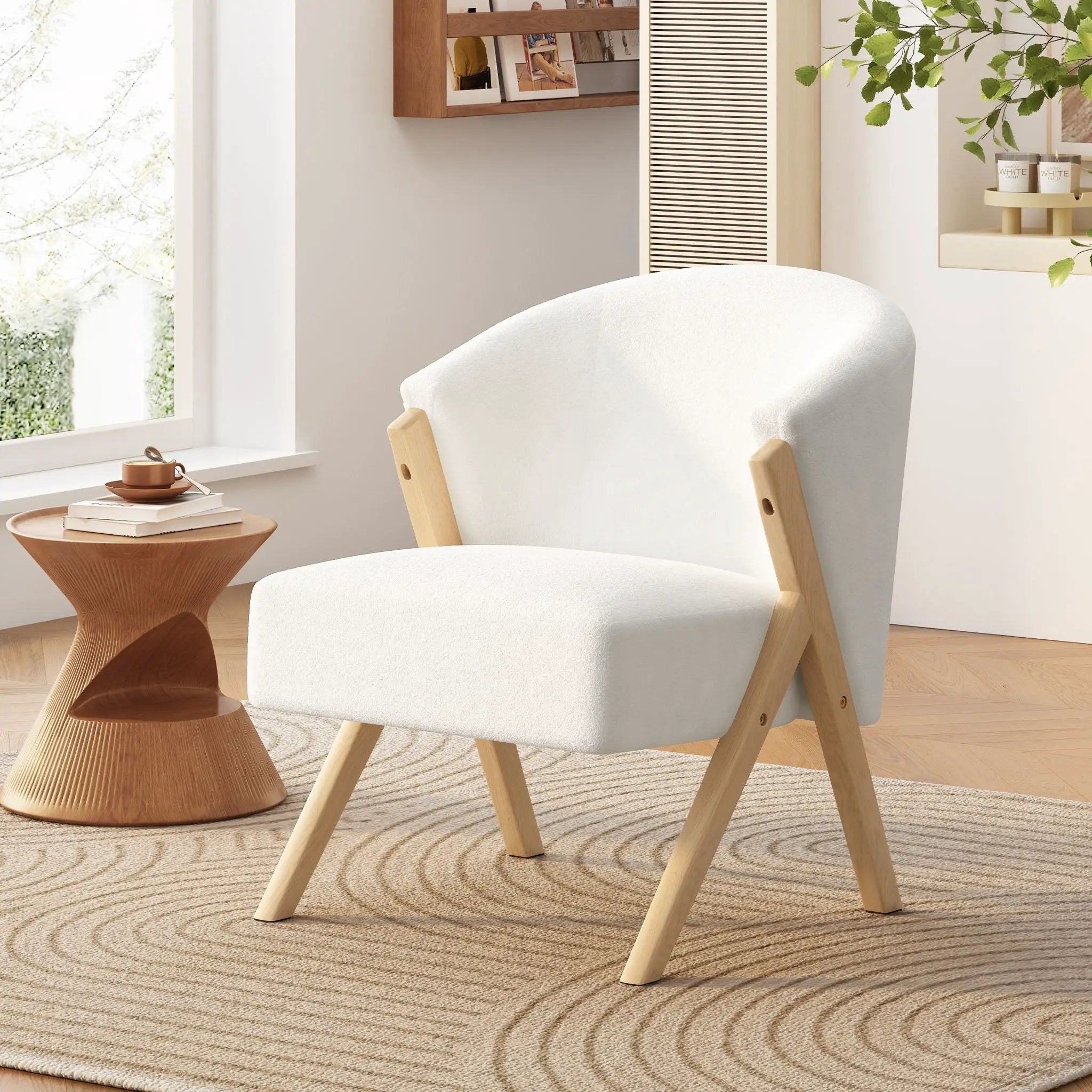 Modern Accent Chair with Polyester Upholstery and Minimalist Lounge Design by HouseOfZazla