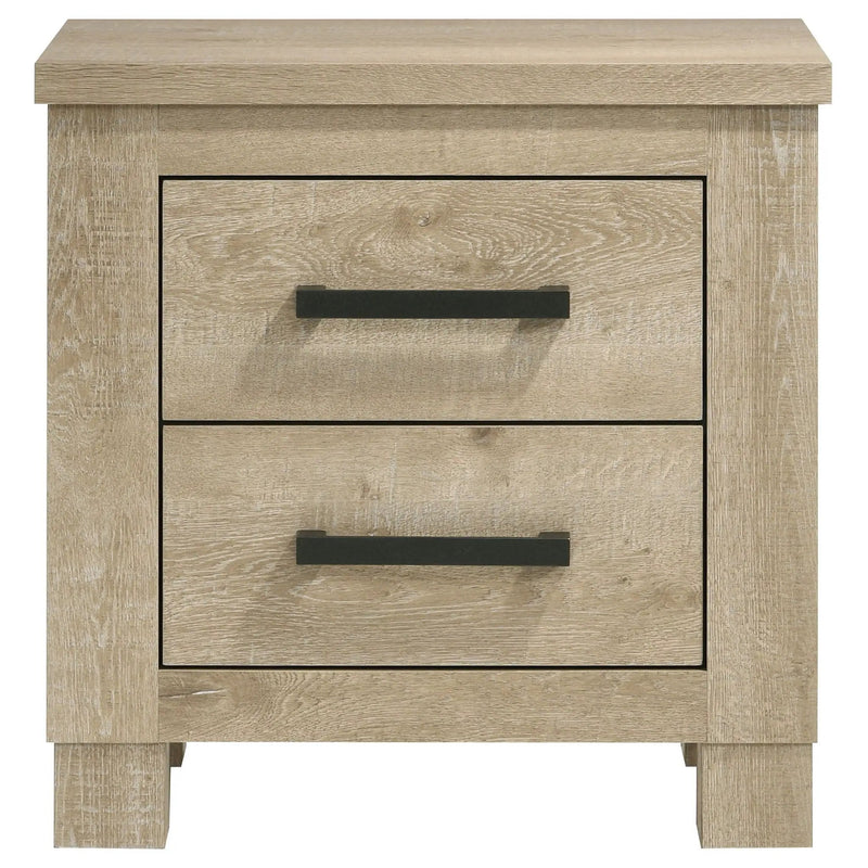 Oakglen 2-drawer Nightstand Bedside Table Weathered Oak by Unique Piece Furniture