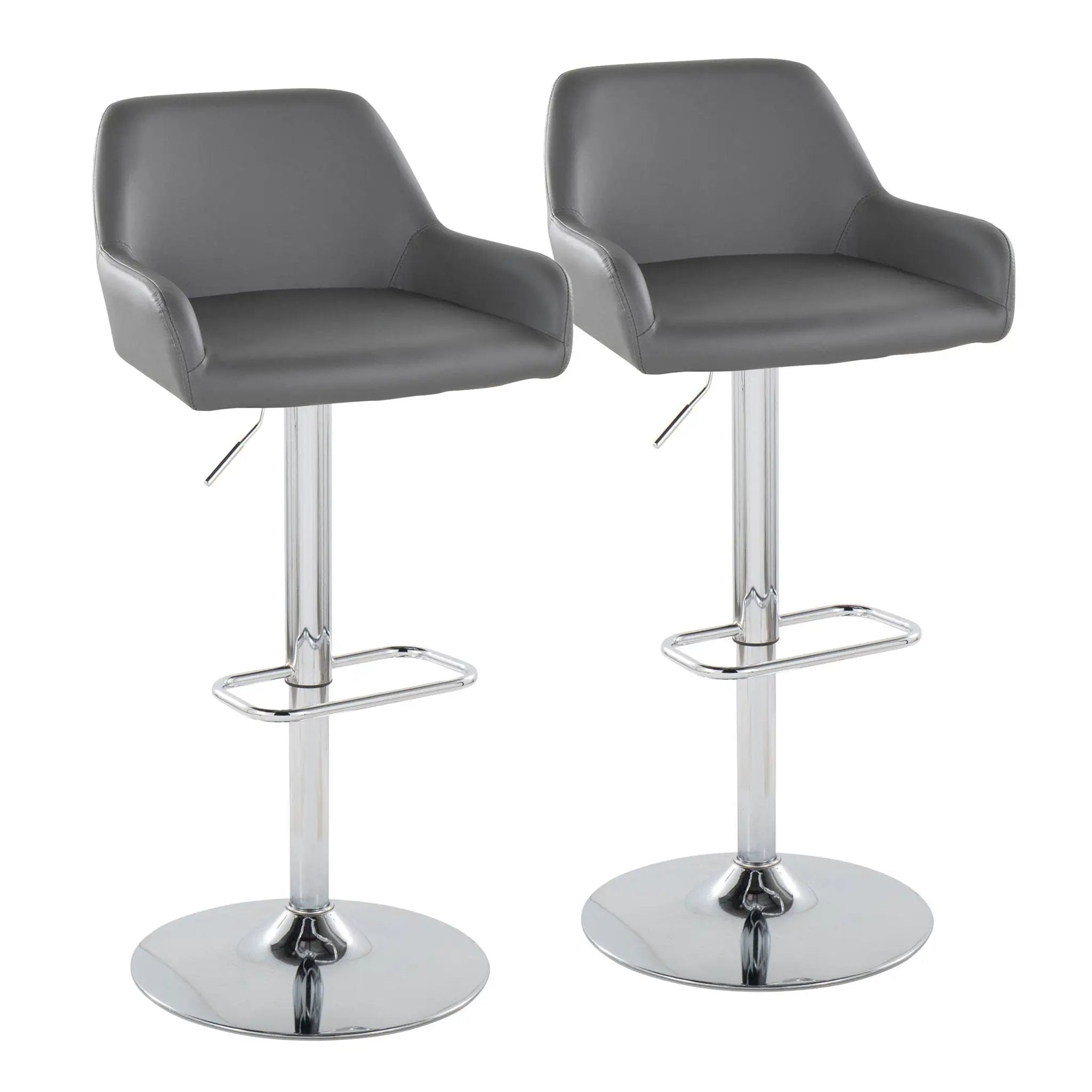 Daniella - Contemporary Adjustable Barstool With Swivel With Rounded Rectangle Footrest (Set of 2) by Unique Piece Furniture