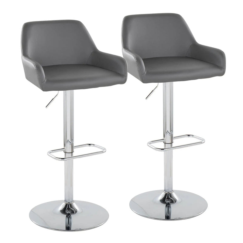 Daniella - Contemporary Adjustable Barstool With Swivel With Rounded Rectangle Footrest (Set of 2) by Unique Piece Furniture