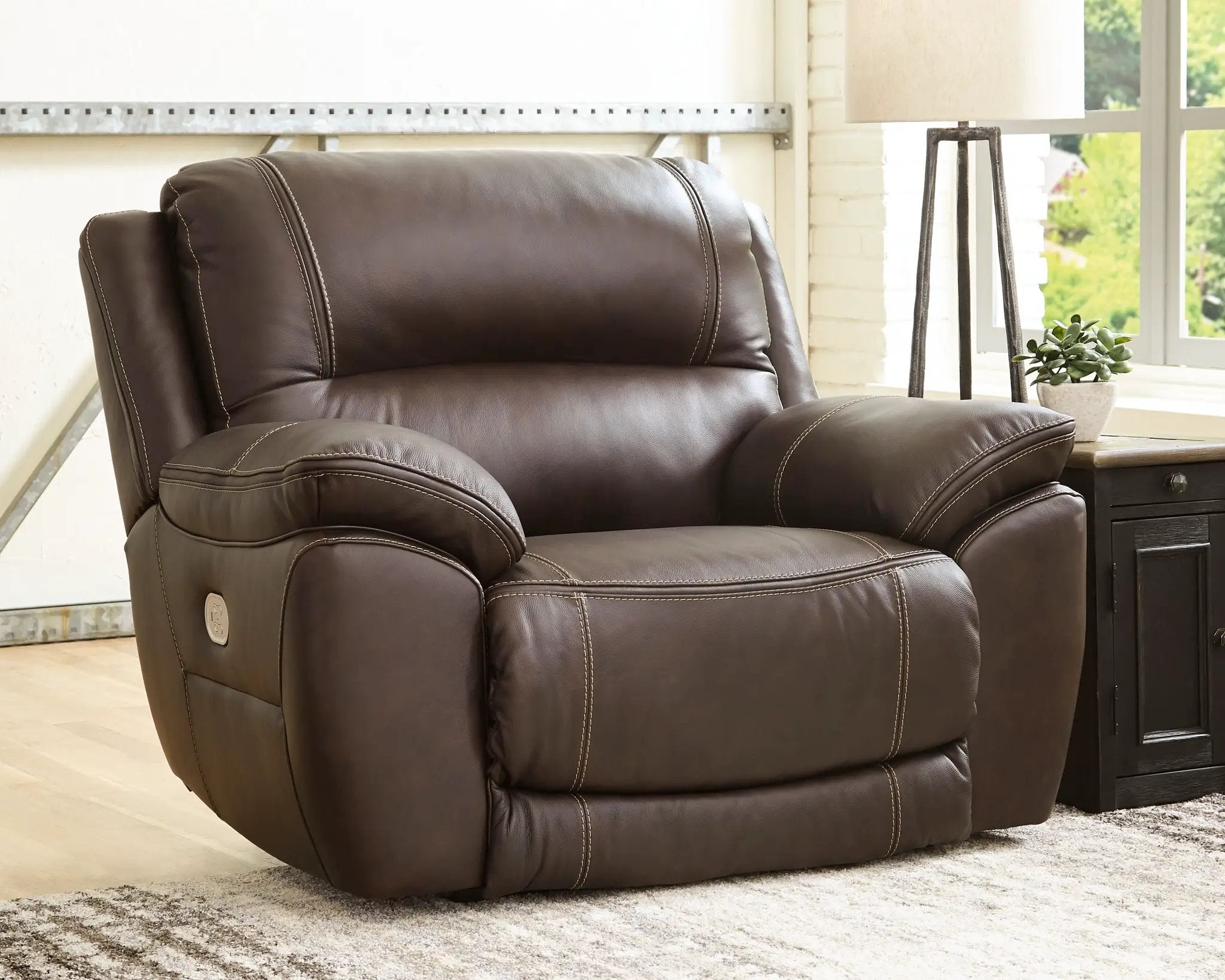 Dunleith - Zero Wall Recliner w/PWR HDRST - Chocolate by Unique Piece Furniture