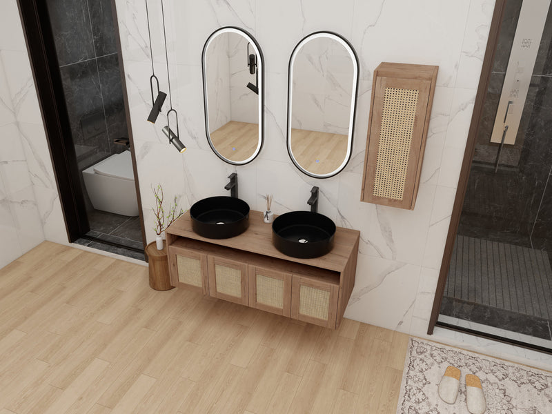 48" Bathroom Vanity with Ceramic Art Sink and Side Cabinet by HouseOfZazla