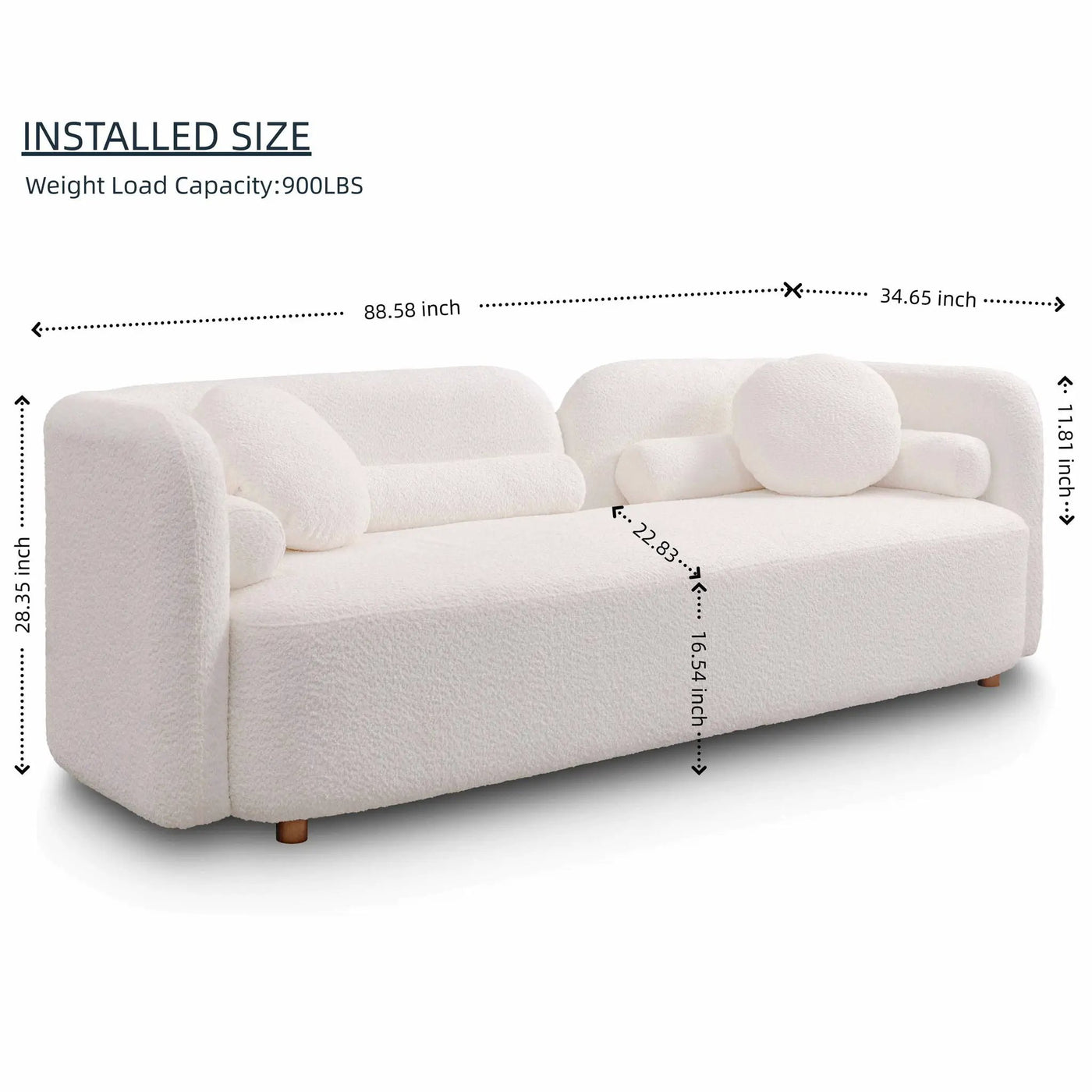 Luxury Modern Couch, 3 Seater Sofa For Living Room by Unique Piece Furniture