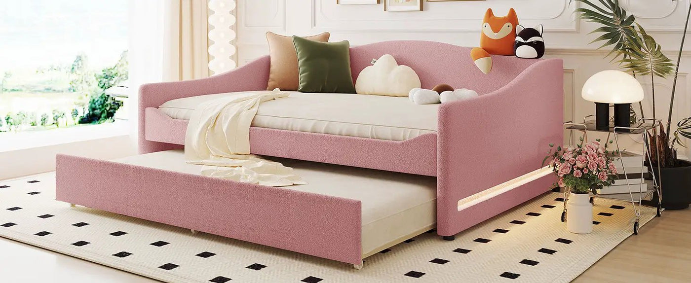 Upholstered Daybed With Light And Trundle by HouseOfZazla