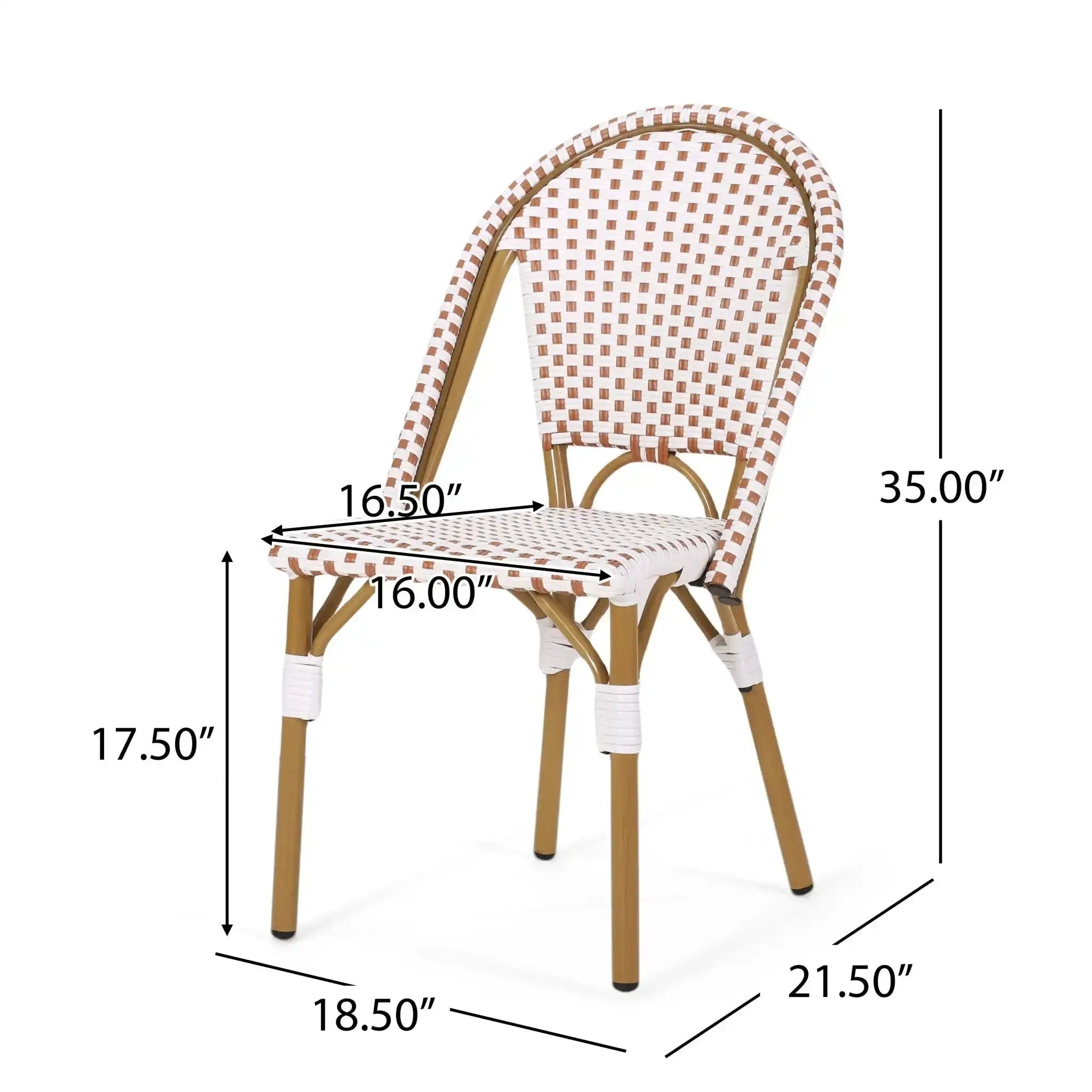 Outdoor Rattan and Aluminum French Bistro Chairs Set by HouseOfZazla