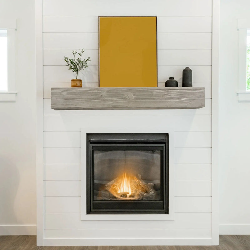Rustic Wood Fireplace Mantel, Wall-Mounted & Floating Shelf For Home Decor by HouseOfZazla