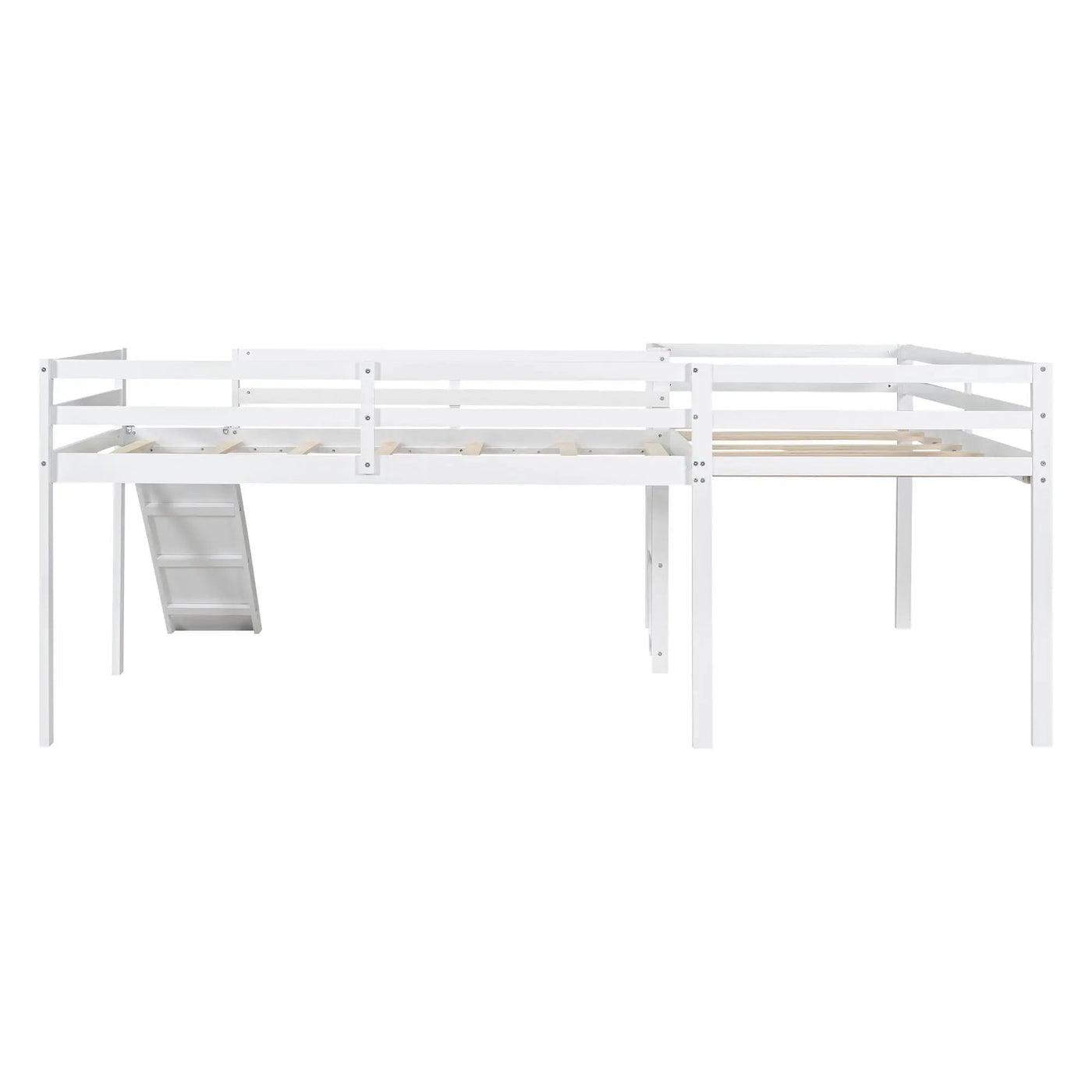 L Shaped Loft Bed With Ladder And Slide by HouseOfZazla
