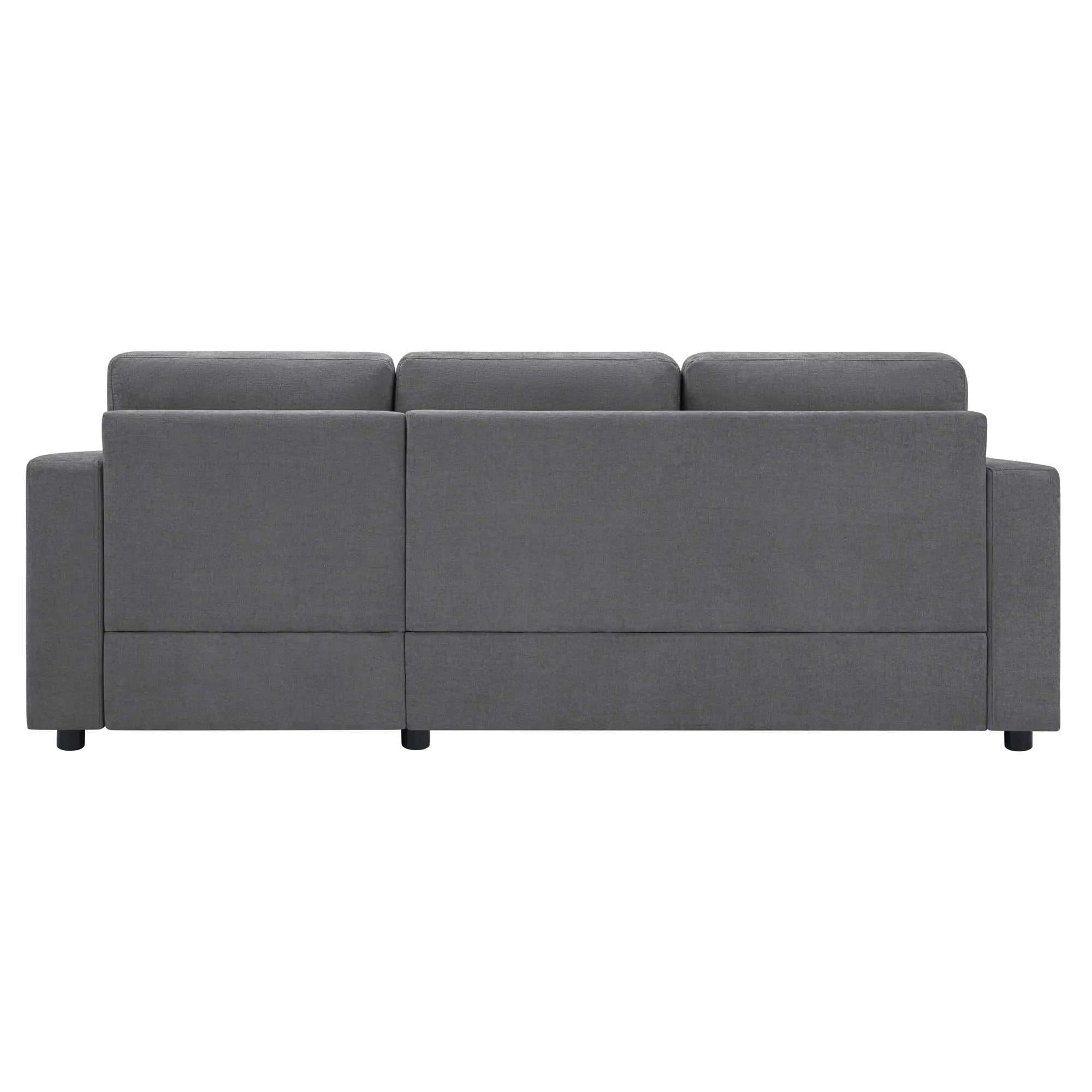 Modern L-Shaped Sectional Sofa With Curved Chaise, USB Ports, And Side Storage Pockets by HouseOfZazla