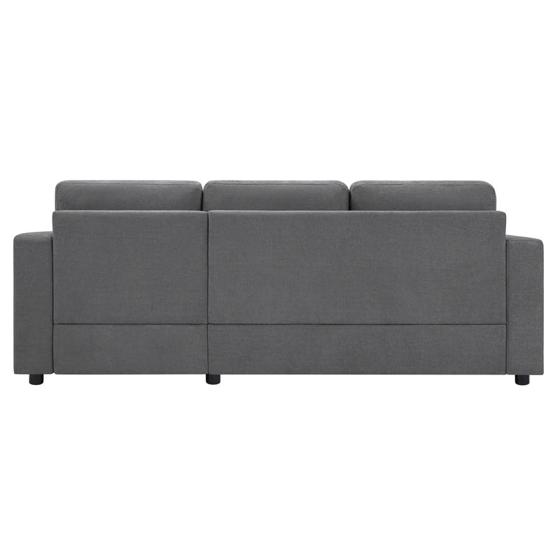 Modern L-Shaped Sectional Sofa With Curved Chaise, USB Ports, And Side Storage Pockets by HouseOfZazla