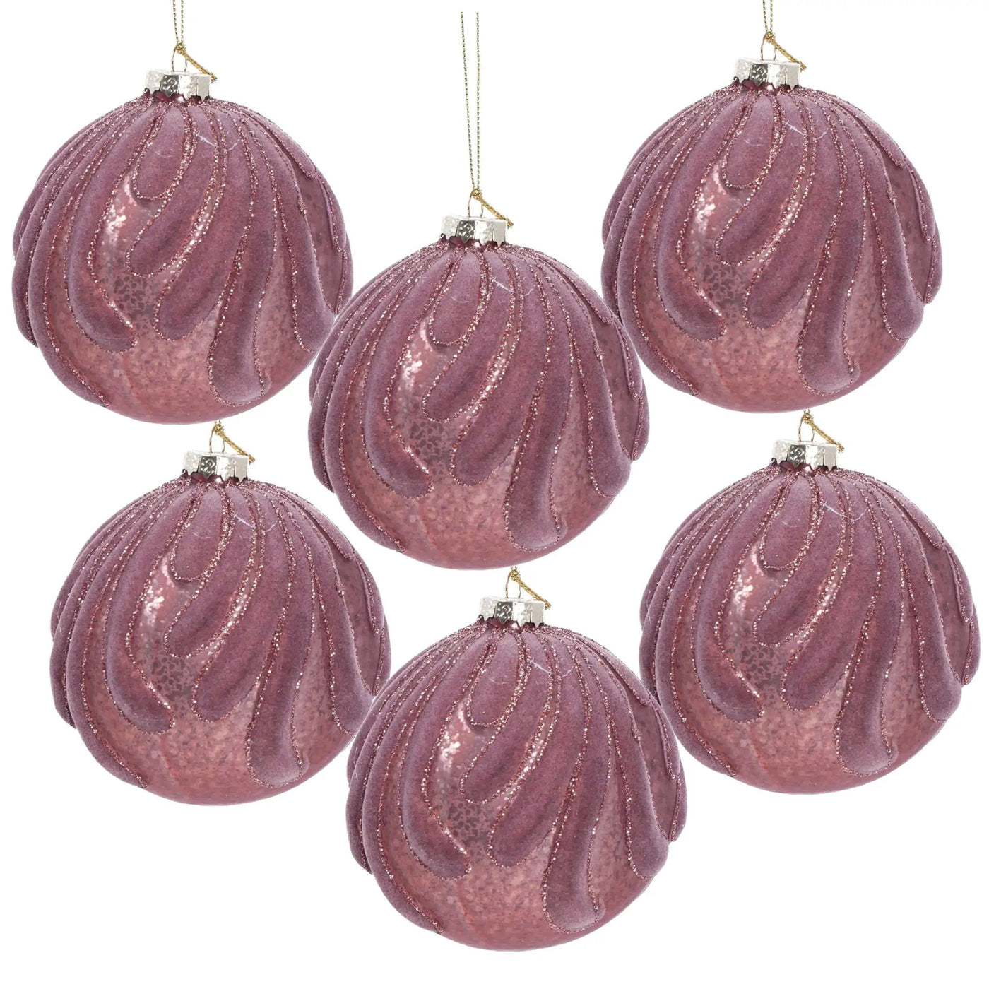 Decorative Hanging Glass Christmas Ball Ornaments - Set of 6 by HouseOfZazla
