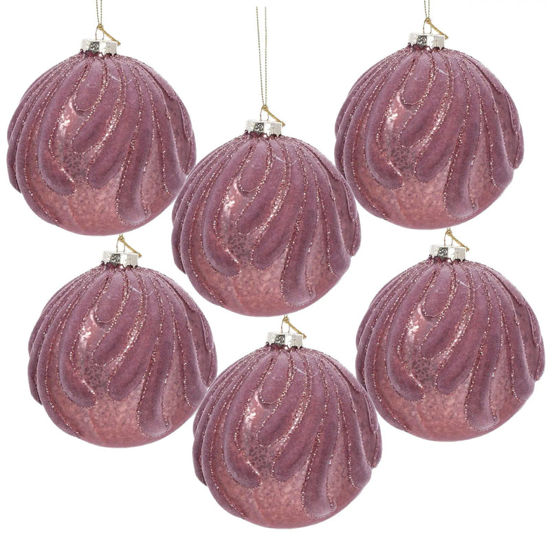 Decorative Hanging Glass Christmas Ball Ornaments - Set of 6 by HouseOfZazla