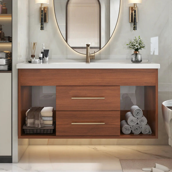 35.4" Mid-century Modern Single Bathroom Vanity, photo 2 of 10