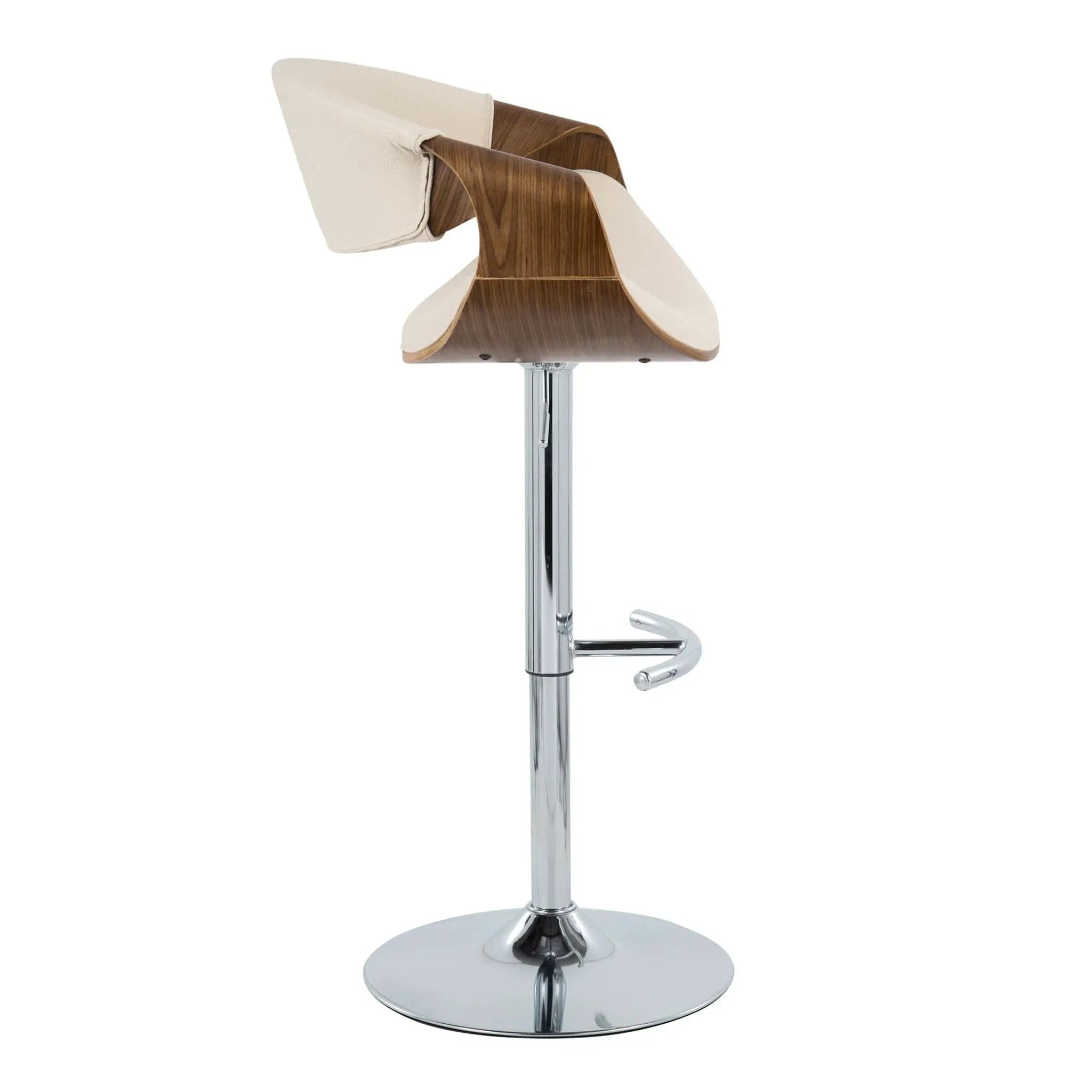 Curvo - Mid Century Modern Adjustable Barstool With Swivel With Rounded T Footrest (Set of 2) by Unique Piece Furniture
