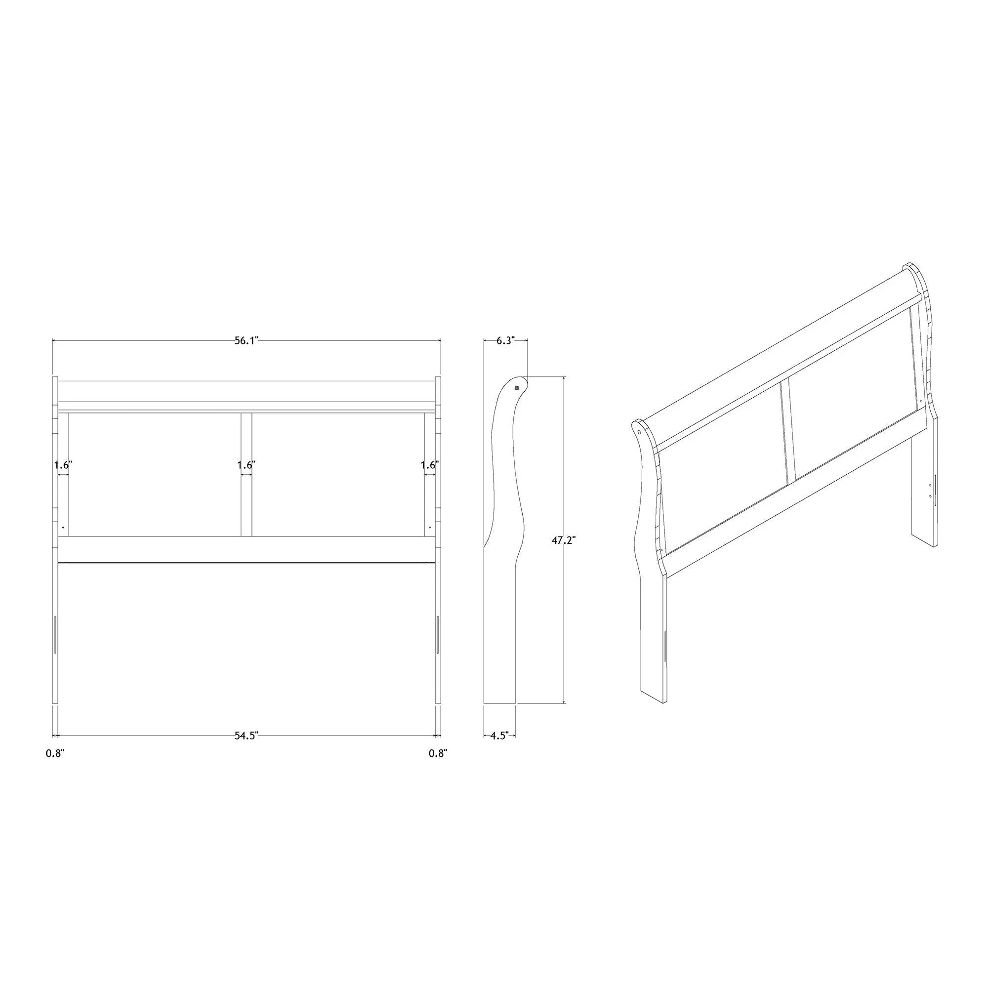Charlston - Modern Sleigh Design Bed With LED by Unique Piece Furniture