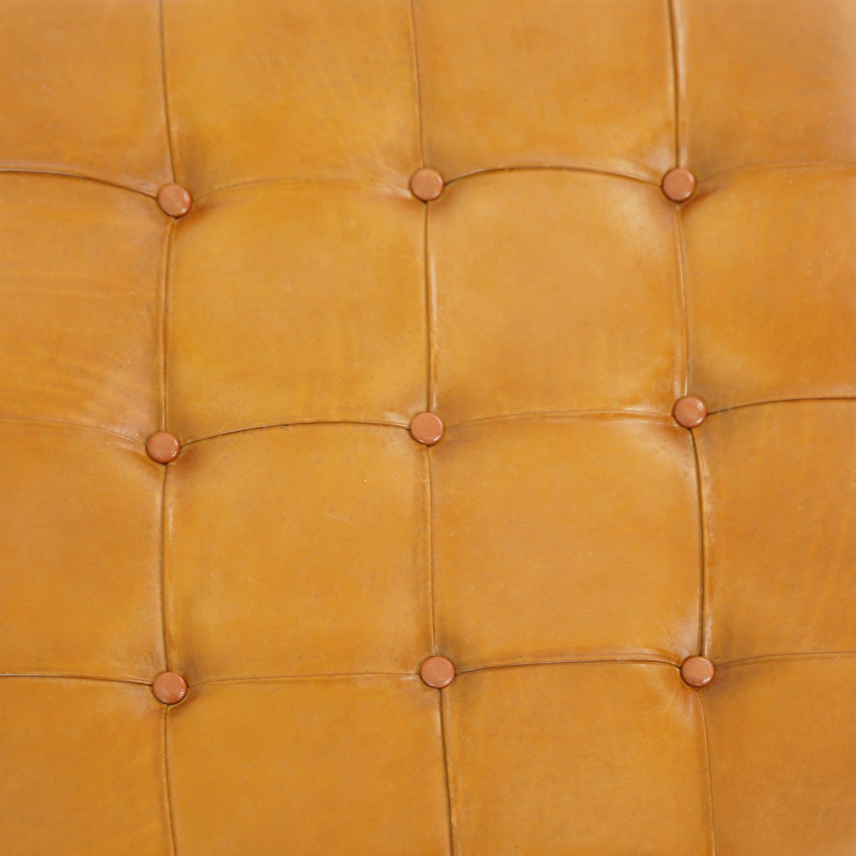 Tufted Square Genuine Upholstered Ottoman with High-Density Foam - Light Brown, photo 6 of 7