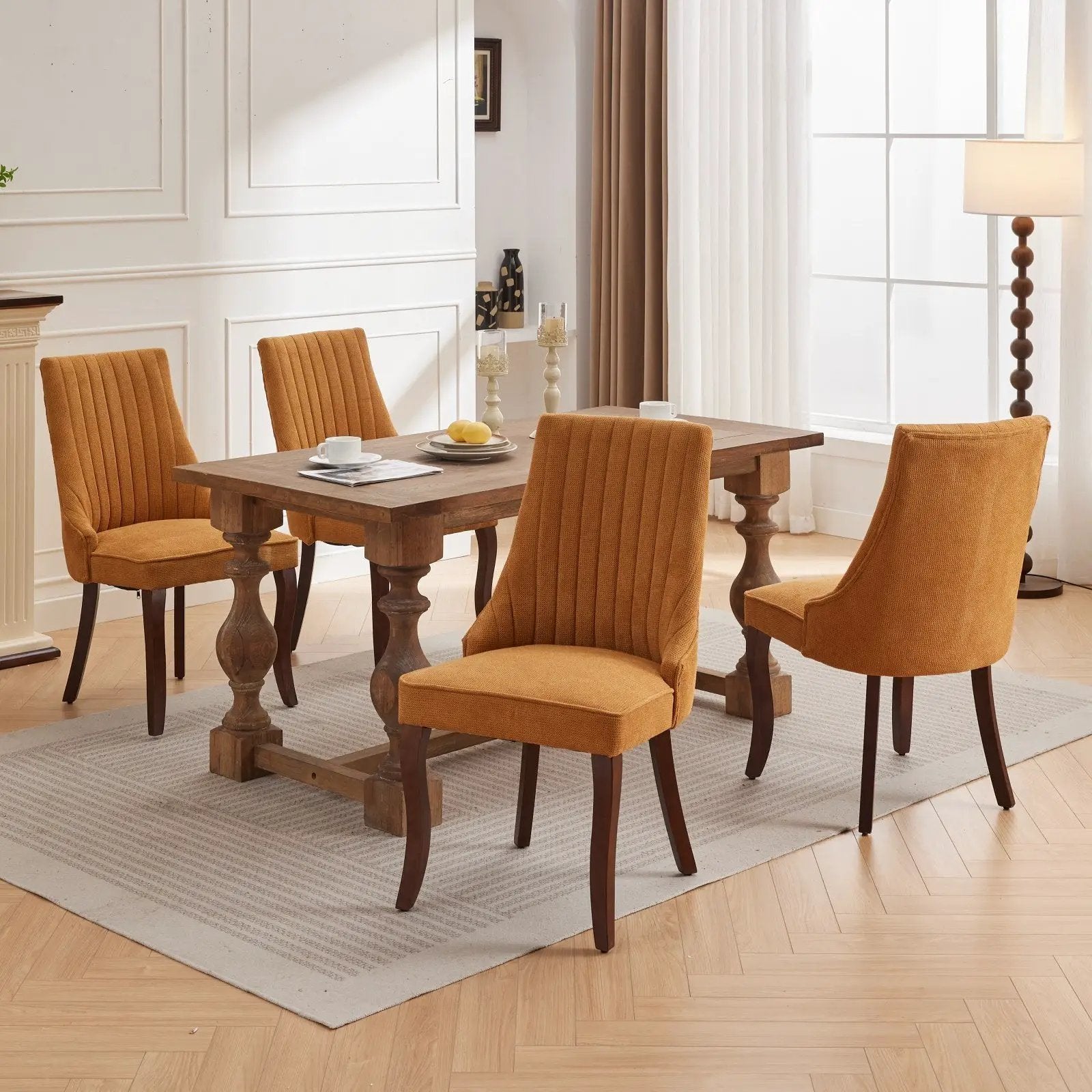 Set of 2 Rayon Cloth Flocking Linen Dining Chairs by BLAKHOM