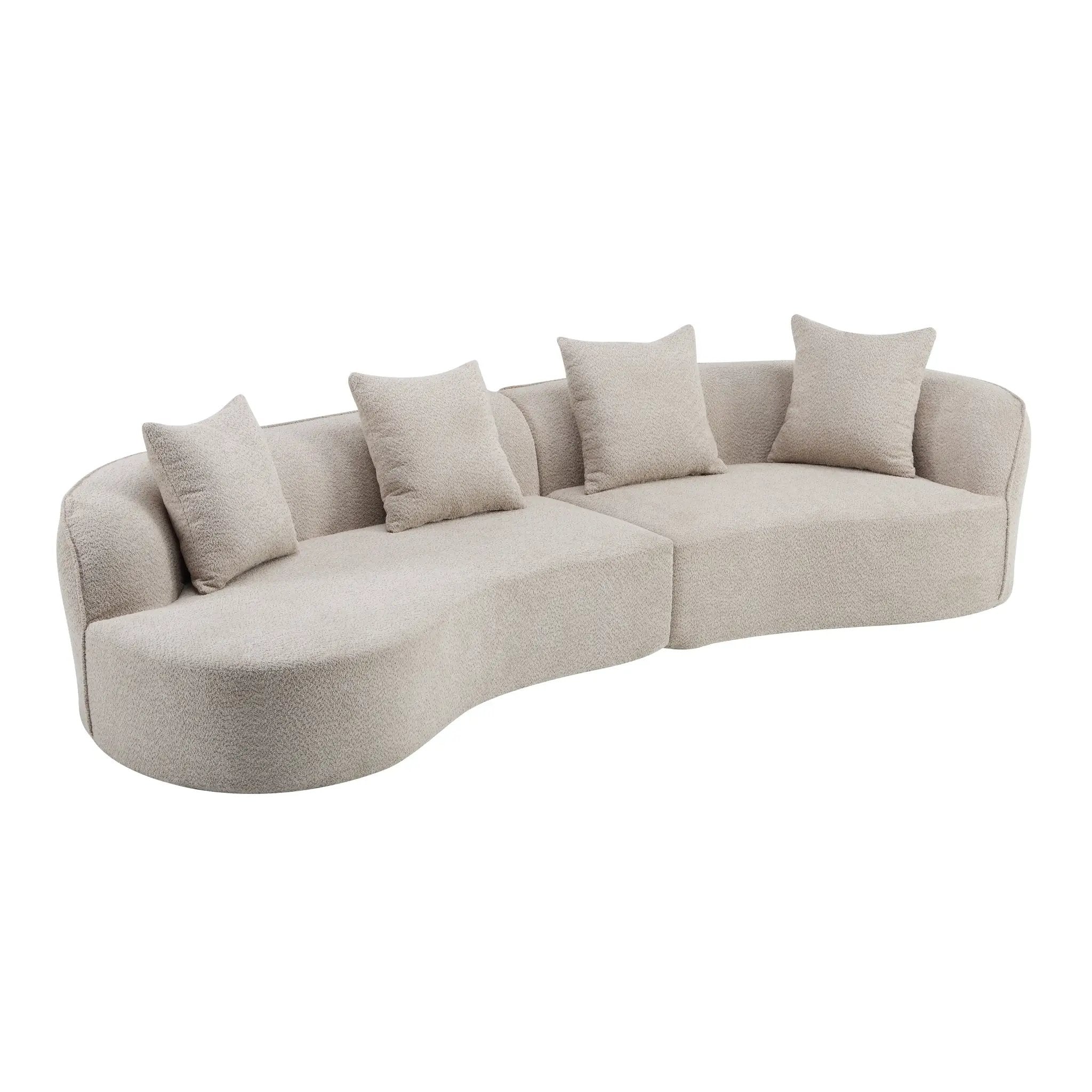 126" Curved Sectional Sofa (Almond-D28 Full Foam) by HouseOfZazla