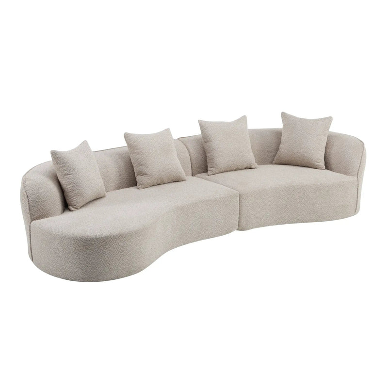126" Curved Sectional Sofa (Almond-D28 Full Foam) by HouseOfZazla