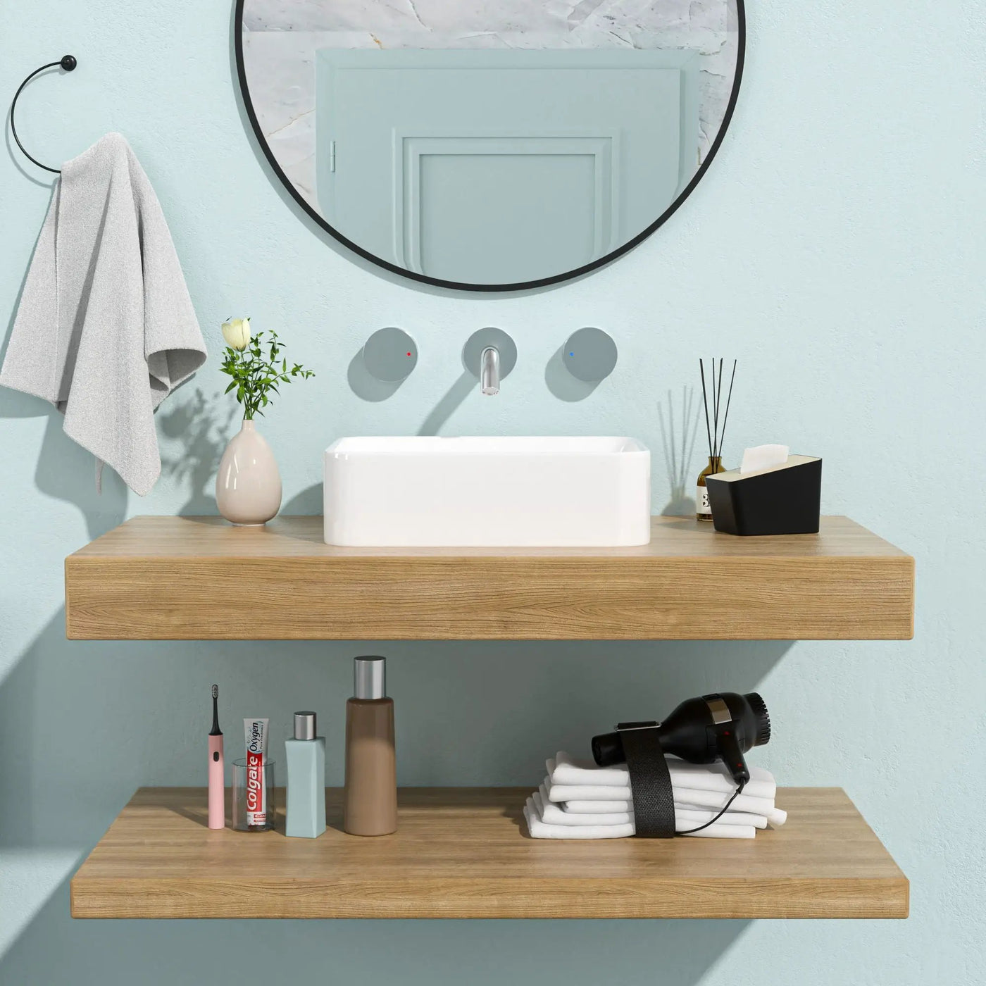 Modern European Design Ceramic Rectangular Vessel Bathroom Sink by HouseOfZazla