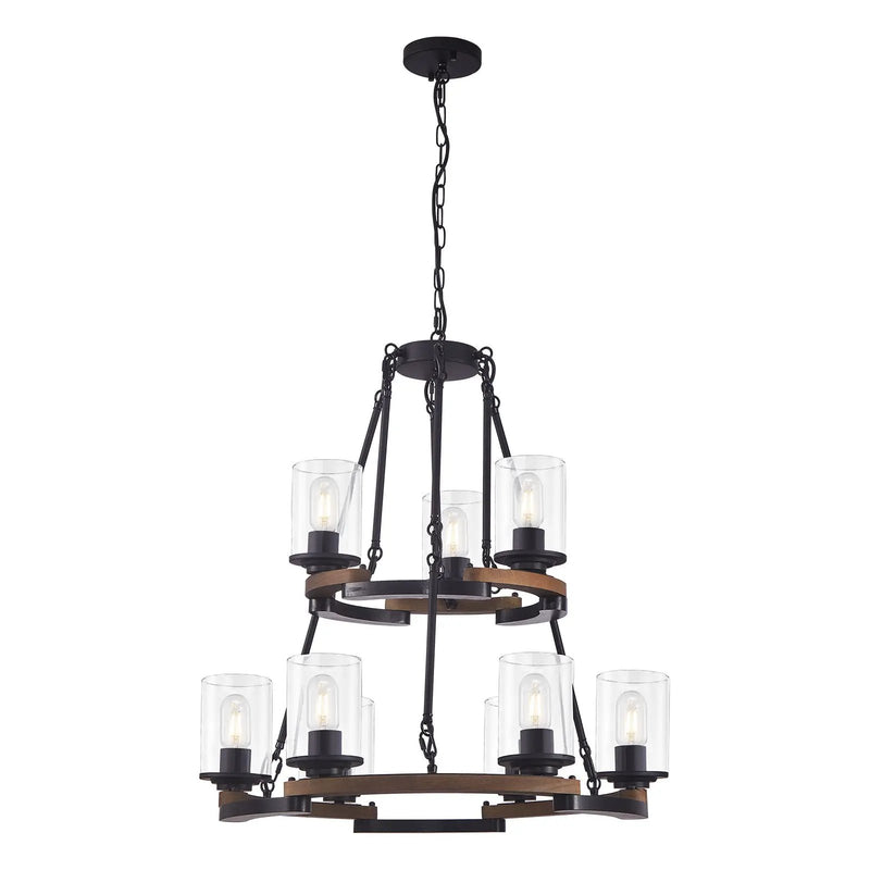 9-Light Vintage Wagon Wheel Chandelier by HouseOfZazla